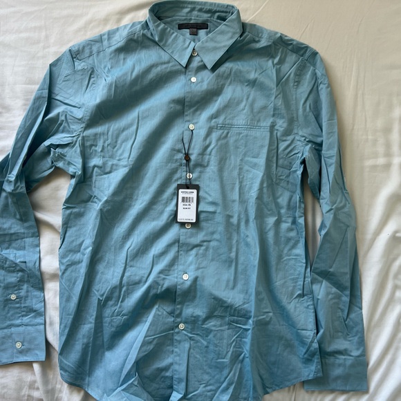 NWT John Varvatos Men’s Blue Button Down Size XL - Picture 1 of 5